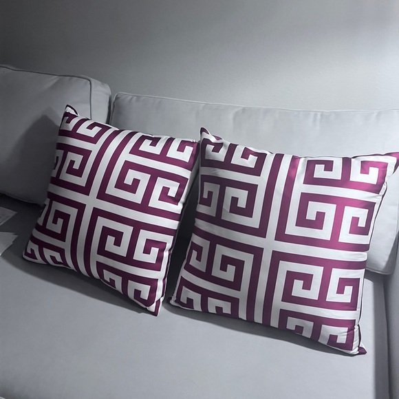 Red Stripped Decorative  Throw Pillows  Set of 2 - Picture 9 of 11